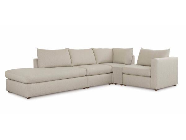 Beckham Left Bumper W/Console L-Shaped Sectional Sectionals Bassett Furniture