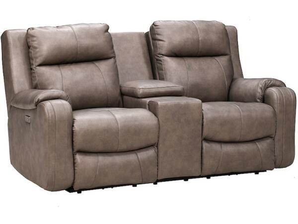 Motion Contour Obession Cobblestone Power Headrest Loveseat w/ Cupholder & WL Charger 381-78P Loveseats Southern Motion