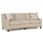 Curved Sofa with Nail Head Trim