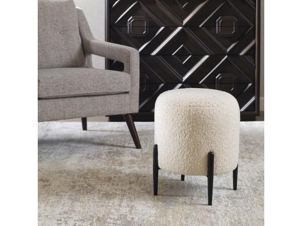 Arles White Shearling Ottoman 23715 - Image 2