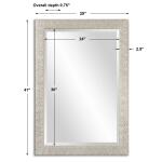 Porcius Antiqued Silver Textured Frame Wall Mirror - Image 3