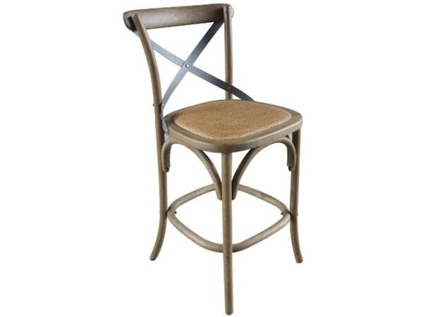 Bentwood Counter Stool With Metal Back - Image 2