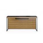 Laptop Desk Natural Walnut w/ Black Steel Legs 6102