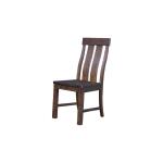 Transitional Solid Wood Side Chair With Slatted Back