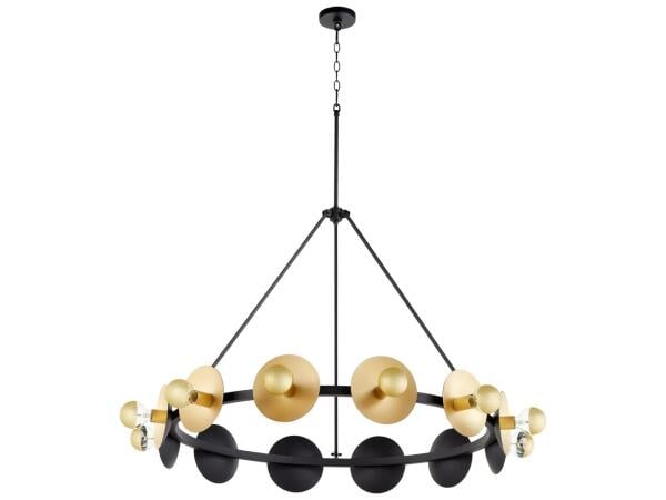Artemis Chandelier Noir And Gold Leaf Large Lighting Cyan Design