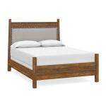Heritage Maple Queen Upholstered Panel Bed