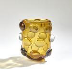 Rondelle Vase-Amber-Sm