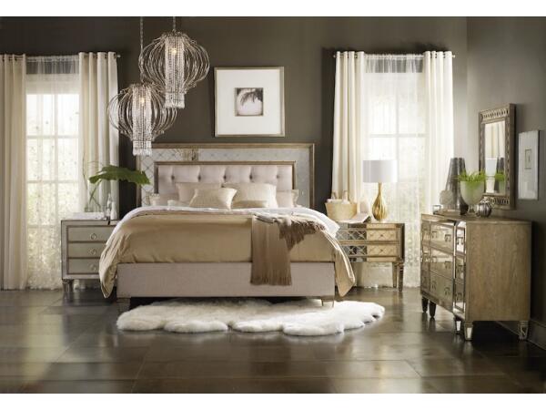 Sanctuary King Mirrored Upholstered Bed - Image 2