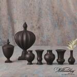 S/5 Mini Chinoise Vases-Matte Black - Image 3