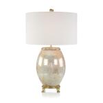 Melded White and Brass Table Lamp