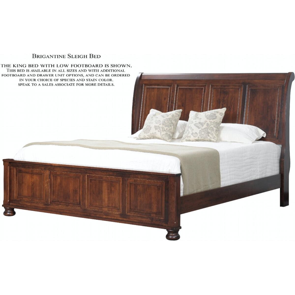 Brigantine Sleigh Bed with Low Footboard Beds Customizable 4