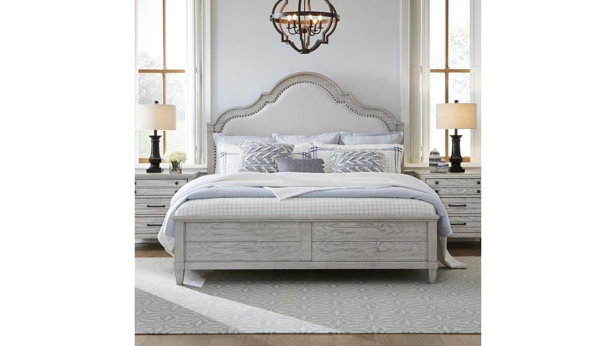 Queen Upholstered Panel Bed - Image 3