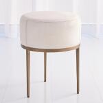 Urban Stool W/ivory Hair-on-hide-antique Brass