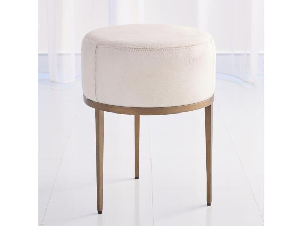 Urban Stool W/ivory Hair-on-hide-antique Brass Chairs Global Views