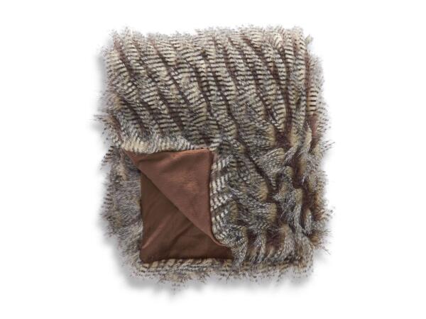 63 Inch Gray Three Tone Faux Fur Throw Blanket Throws K&K Interiors