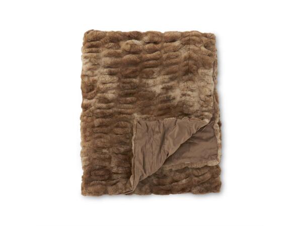 60 Inch Brown Ribbed Faux Fur Throw Blanket Throws K&K Interiors 2