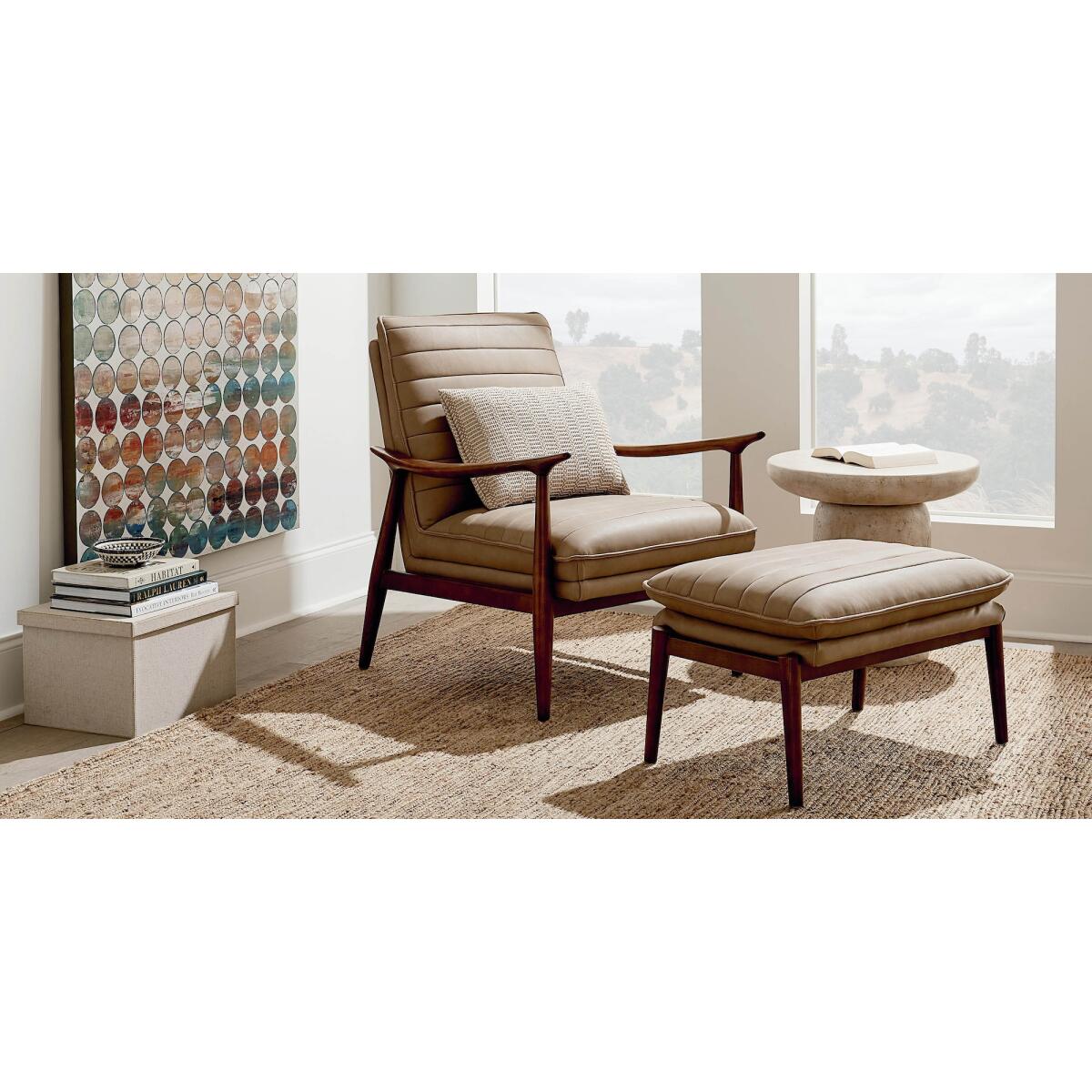 Ellis Leather Accent Chair Chairs Bassett Furniture 6