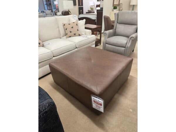 Smith Brother’s Leather Cocktail Ottoman on Casters Clearance