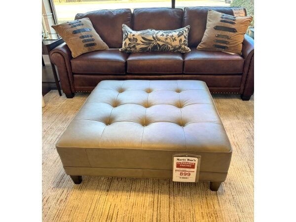 Smith Brothers Leather Ottoman Clearance