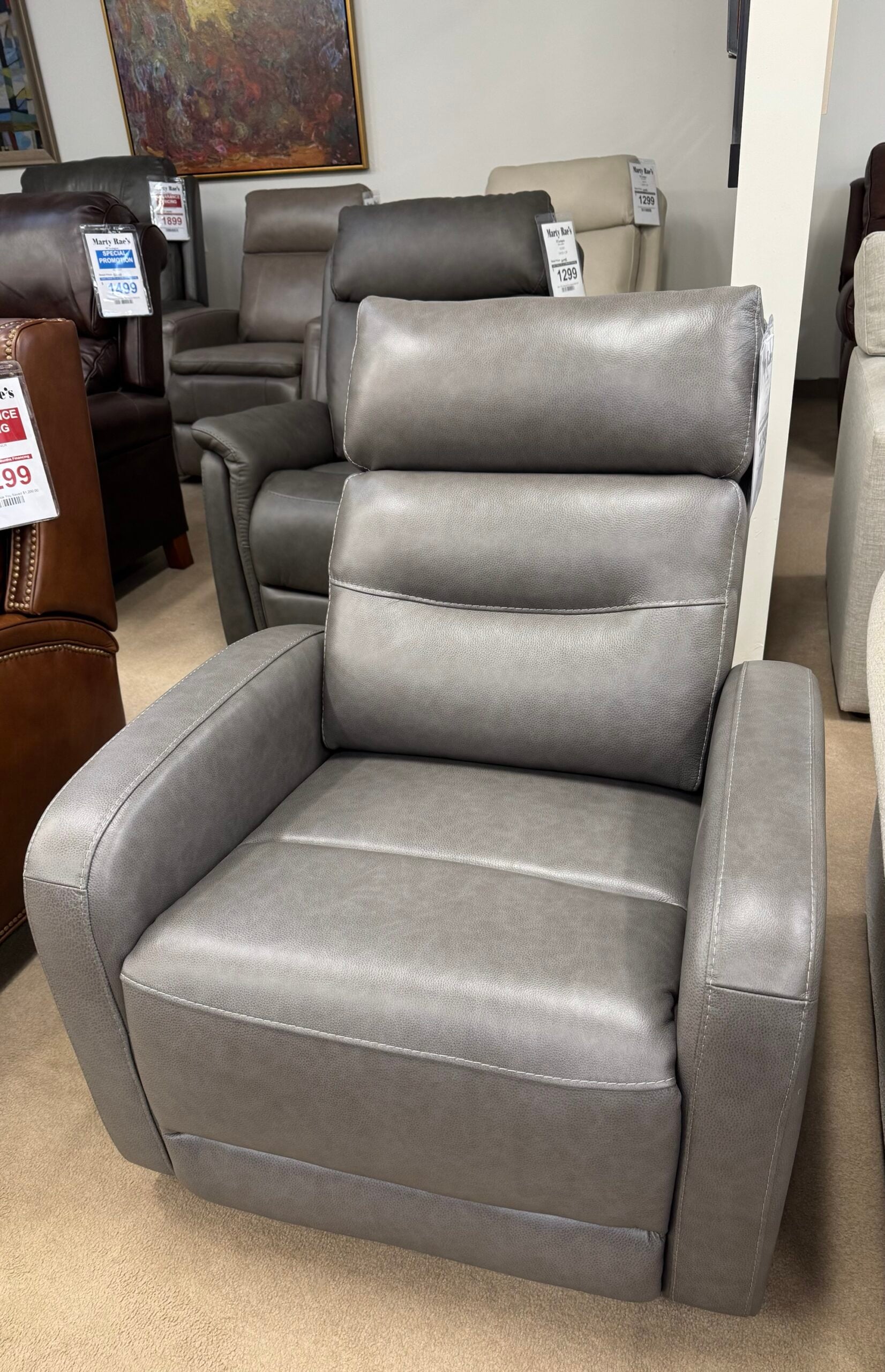Liberty Power Leather Swivel Glider Recliner