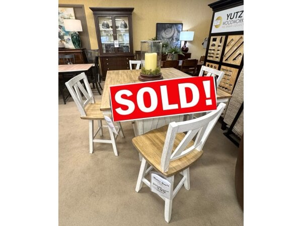 Liberty Kitchen Island and 4 Swivels Barstools Clearance