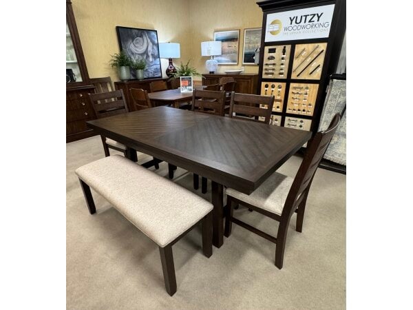 Elements Table, Bench, and Four Chairs Clearance 2