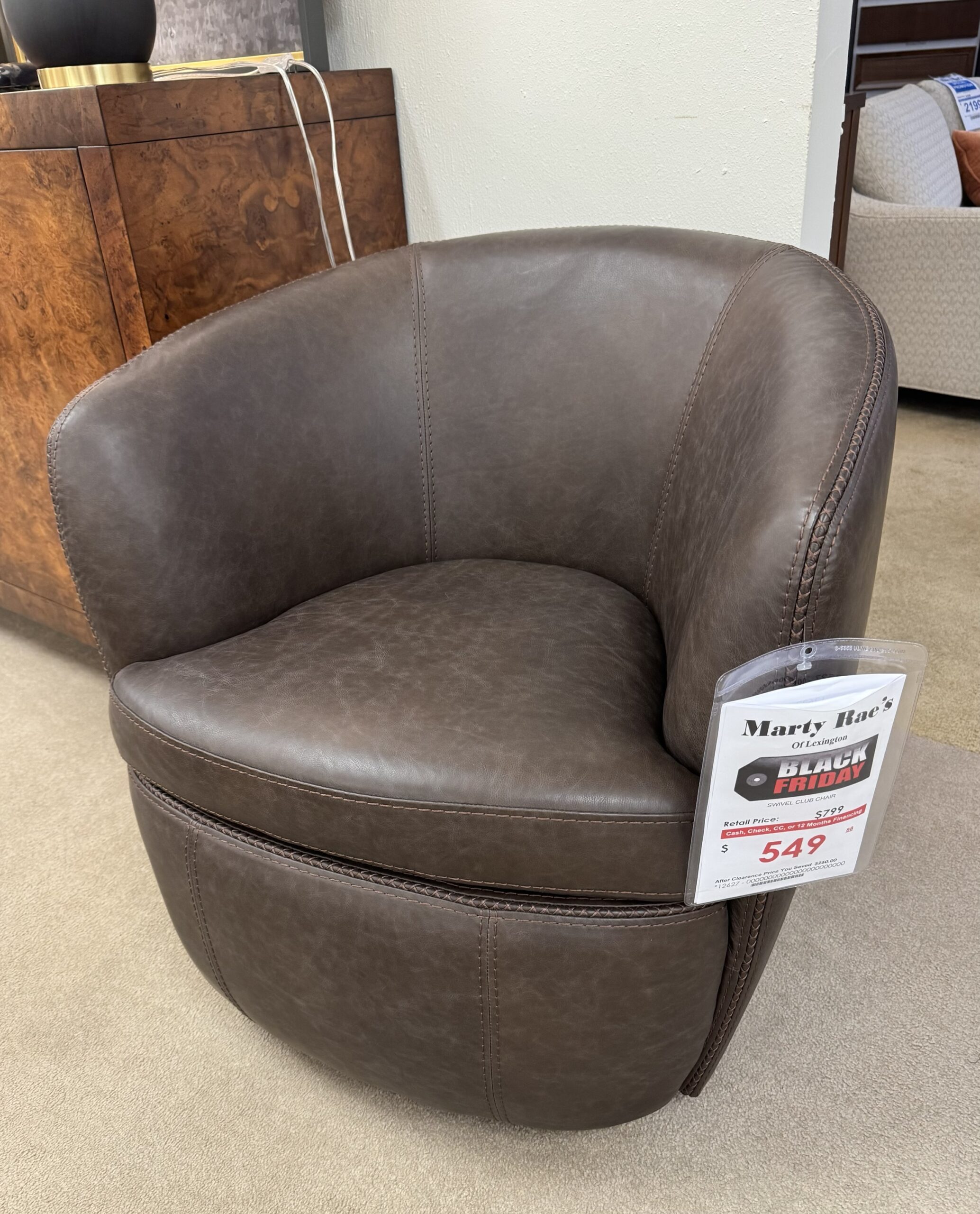 Parker House Leather Swivel Chair Inv. 12627
