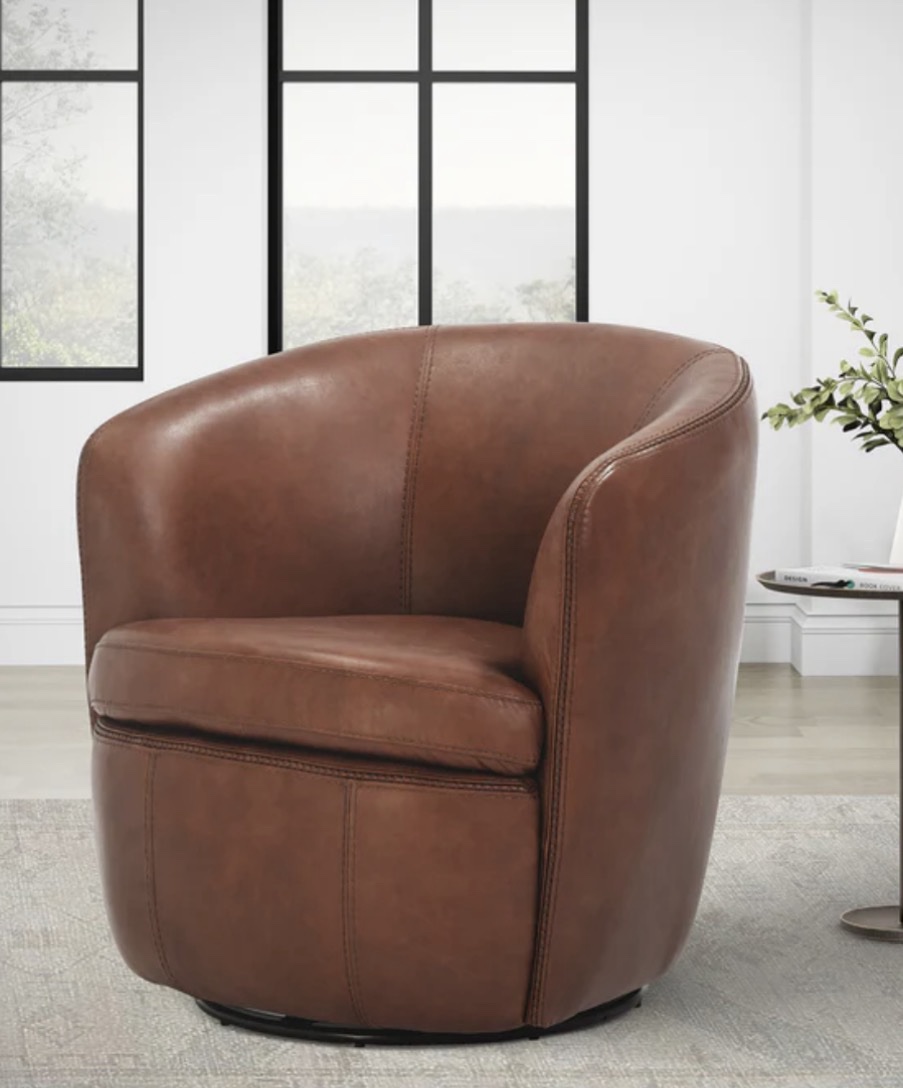 Parker House Leather Swivel Chair Inv. 12626