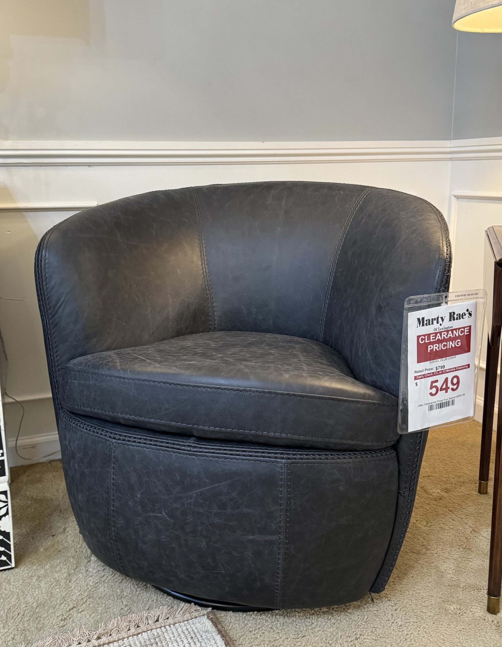 Parker House Leather Swivel Chair Inv.#17357