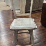 Winesburg Solid Wormy Maple Swivel Barstool with Leather Seat (must buy both) 🇺🇸 Inv.#10763